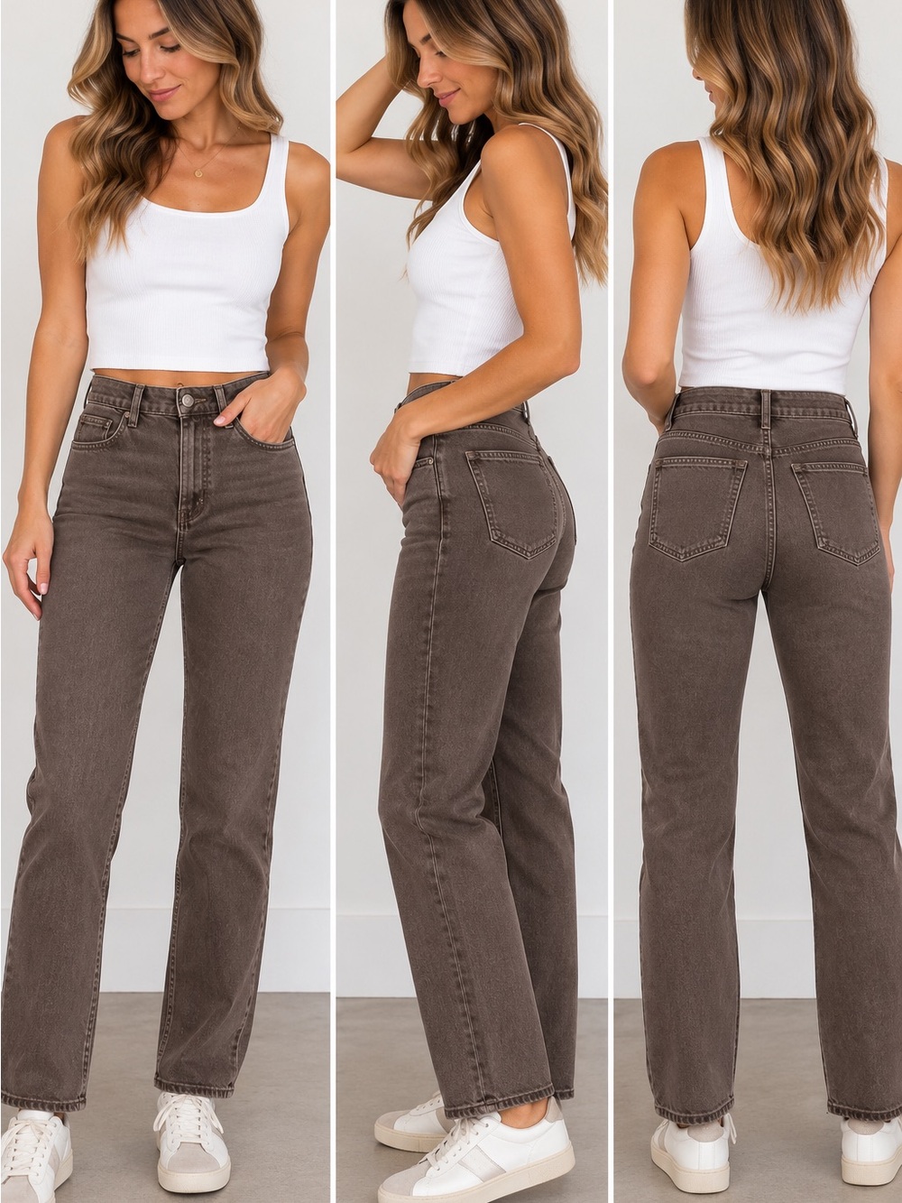 Pacsun Brown High Rise Straight Leg Jeans Size 26